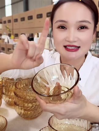 【宏兔玻璃工厂补贴】5英寸碗2件套家用吃饭碗2025新款玻璃碗耐高温#好物推荐🔥