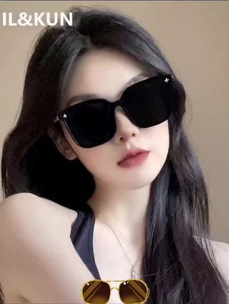 墨镜女高级感#防晒太阳镜圆脸显瘦大框墨镜女#时尚墨镜太阳镜