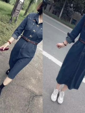 #新衣服可以治愈各种不开心 #牛仔穿搭 #牛仔裙 #牛仔连衣裙 #复古穿搭