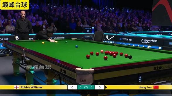 威尔士公开赛16进8轮次中,江俊以4比1战胜罗比威廉姆斯,晋级八强!#斯诺克#江俊#威尔士公开赛#魔王