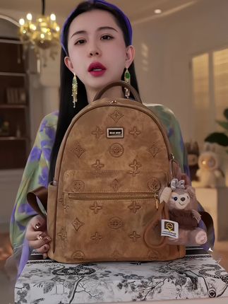 【丹宁牛仔】【遥哥定制】TERREBLEUE复古刺绣双肩手提包7026【赠挂件】 #包包推荐 #美包推荐 #平价包包 #包包穿搭 #潮包