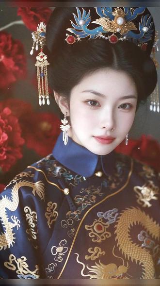 #AI牡丹凤袍照 #抖音ai创作