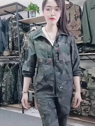 迷彩服工作服套装男多口袋工装户外舒适速干男士男装网格劳保服#工作服#面料柔软舒适 #劳保服套装#宽松迷彩