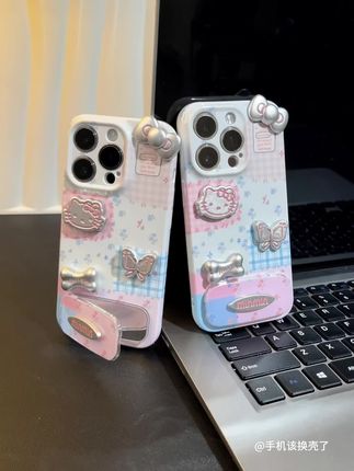 拼接碎花kitty猫温柔可爱🎀一整个少女心爆棚好爱~#个性手机壳推荐 #少女心手机壳 #ins风手机壳 #iPhone手机壳