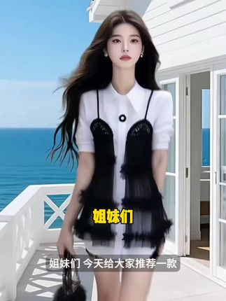 时尚气质显瘦温柔知性风衬衫领短袖别致设计感连衣裙女氛围感女装#热门衣服#小个子穿搭#夏日穿搭