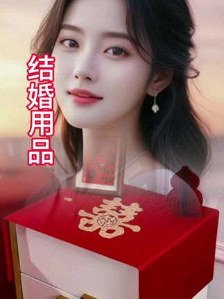 #结婚床头柜防尘罩盖布#婚房红色喜庆装饰布置#茶几桌布婚礼喜字盖巾