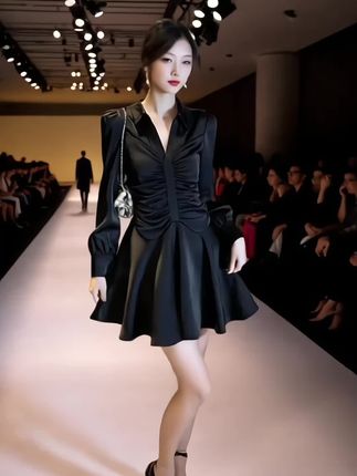 女款高级感收腰连衣裙太好看了