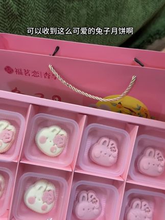 哇塞 原来是我这么幸福!吃上小兔子月饼啦!软萌软萌还特别好吃!终于不用吃五仁月饼啦#月饼#小兔子月饼#月饼礼盒#大人小孩#中秋