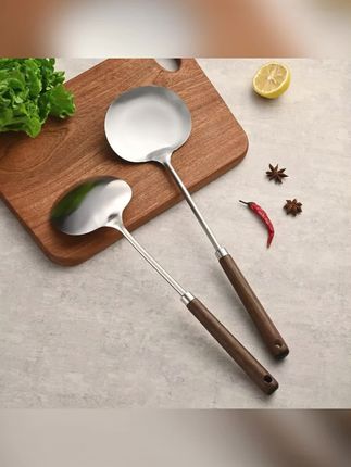 不锈钢复古实木蘑菇铲长柄炒菜勺厨房贵州炒勺汤勺家用厨具铲子#蘑菇铲 #炒菜勺 #炒菜勺子 #炒菜勺子铲子 #炒菜勺子推荐