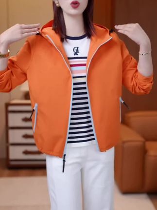 休闲撞色外套#女装穿搭