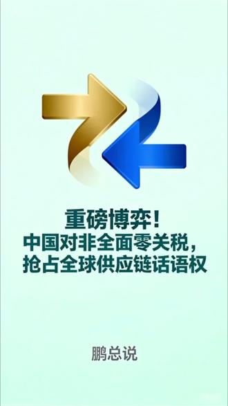 重磅博弈!中国对非全面零关税,抢占全球供应链话语权#财经深度 #中非贸易 #全球供应链博弈 #零关税新政 #大国经济布局