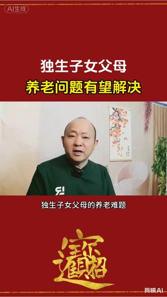 独生子女父母养老问题有望解决!#民生关注 #养老#独生子女