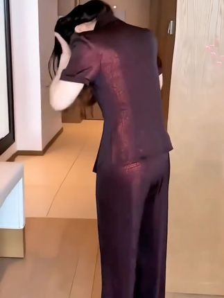 洋气减龄时尚套装女2025夏季新款穿搭收腰显瘦衬衫阔腿裤两件套潮#夏日穿搭公式 #女士时尚套装#女士两件套#穿搭