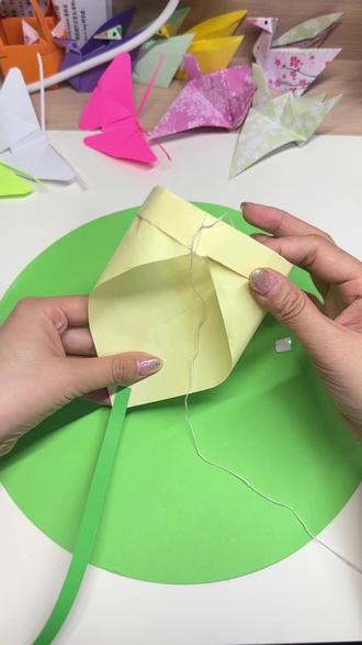 只用一张纸➕一根线就能做出飞百米高的纸飞机风筝#手工diy #亲子手工