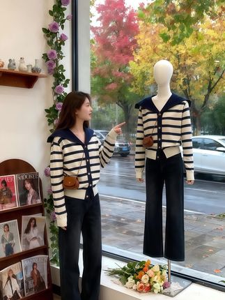 #针织衫  #条纹控  #面料柔软舒适  #秋冬穿搭新鲜感在线  #晒晒我的秋日穿搭