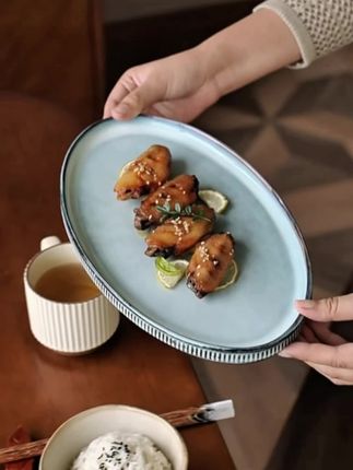 大口吃鱼加大12英寸浮雕鱼盘陶瓷椭圆盘蒸鱼盘饭店餐具#餐具 #陶瓷餐具