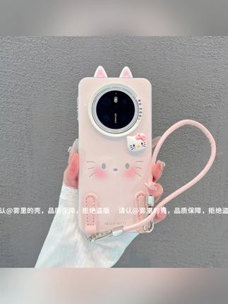 一眼心动!谁能拒绝这个粉嘟嘟的kitty猫壳壳啦~也太好看了叭!#华为mate70 #手机壳 #这个手机壳真的长在我心巴上了
