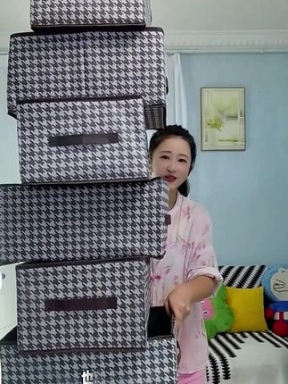 #千鸟格收纳盒 #可折叠收纳盒 #衣服收纳 #美观实用 #超便宜超划算