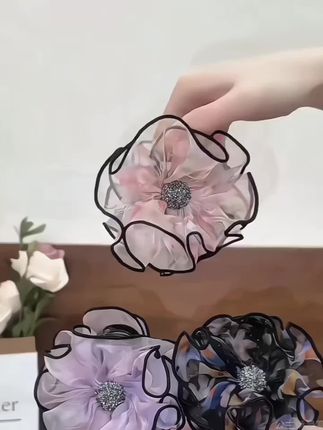 【花苞抓夹】晕染碎花花朵中号抓夹高马尾丸子头后脑勺抓夹超仙@抖音小助手