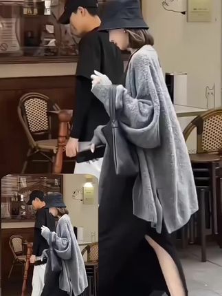 秋季清冷松弛感穿搭气质女神范高级感端庄大气灰色毛衣连衣裙套装