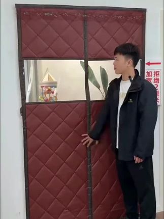 冬季可视棉门帘加厚保暖室内家用空调保温挡风防风隔断帘自吸帘子