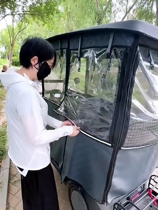 免安装暴雨篷即开即用通勤应急快速便捷开棚随行一键折叠防水#三轮车雨篷#