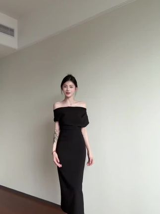 舒胡蕾 优雅月光【部分现货】 一裙三穿高定弹力显瘦收腰抽褶连衣裙#穿搭#穿搭技巧 #显瘦穿搭 #每日穿搭 #高级感穿搭