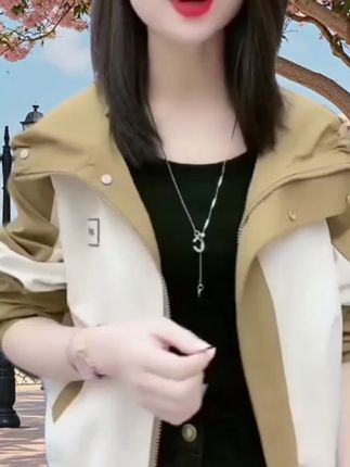加绒加厚2025冬季新款#撞色拼接#冲锋衣 外套女短款小个子#连帽上衣#时尚穿搭