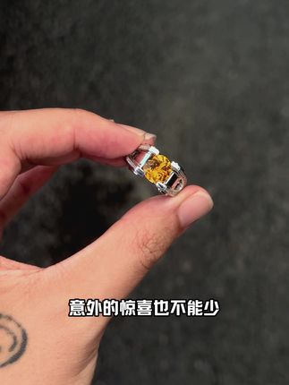 什么都能没有但这个肯定是越多越好! #黄水晶 #戒指 #男士戒指