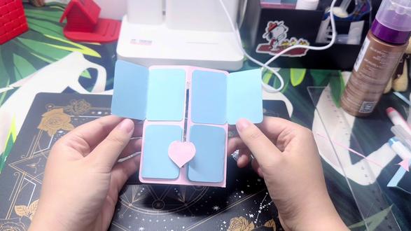 让我看看心里面都有谁吧~#卡纸手工 #立体书机关 #手工diy #简易机关