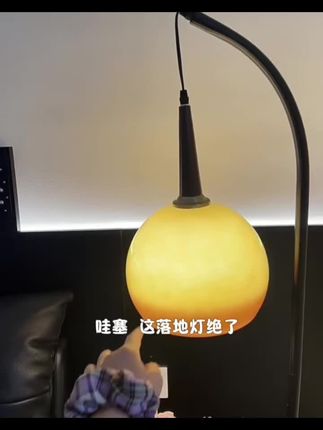 中古风钓鱼落地灯客厅沙发旁高级感卧室床头柜置物一体无线充台灯#中古风落地灯#台灯#钓鱼灯