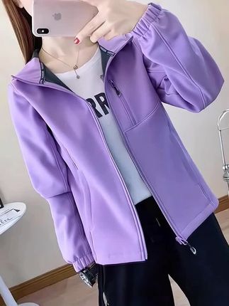 高档连帽软壳一体绒男女春秋大码保暖外套户外运动防风#出游穿搭 #运动穿搭 #男女同款 #情侣同款穿搭 #大码外套