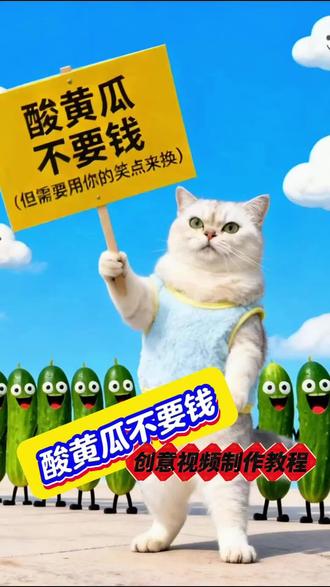 酸黄瓜不要钱创意视频制作教程在这儿呢#酸黄瓜不要钱 #酸黄瓜拜年祝福语 #酸黄瓜怎么做的视频 #酸黄瓜表情包 #酸黄瓜 满屏酸黄瓜 酸黄瓜相关视频 酸黄瓜梗有那些 酸黄瓜图片