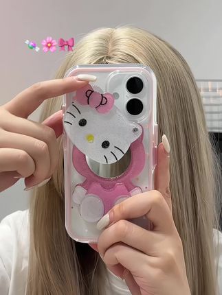 自带镜子的kitty手机壳!!补妆照镜子太方便了吧!#爱了爱了 #今日分享 #hellokitty控 #也太可爱了吧 #仙女必备
