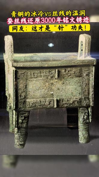用蚕丝线还原3000年的铭文绣技,这才是真正的“针”功夫#苏绣 #非遗 #纯手工刺绣 #非遗技艺#司母戊鼎