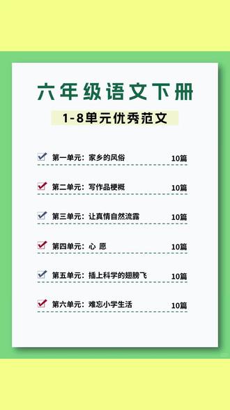 六年级同步作文范文 思维导图教会孩子写作思路,好词好句积累写作素材,而且带视频讲解,让孩子读一读,练一练#写作技巧 #同步作文 #小学语文 #写作技巧#阳光同学同步作文