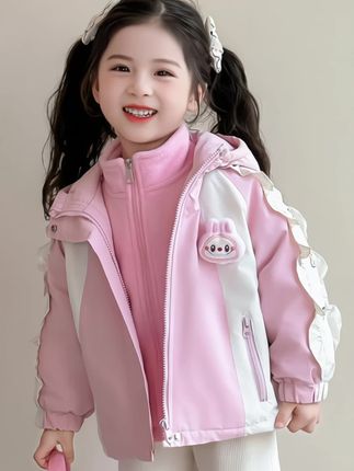 女童连帽外套秋冬装2025新款儿童洋气可爱三合一冲锋衣两件套#生女儿就要这样穿 #萌娃穿搭 #连帽外套 #冲锋衣 #女童外套