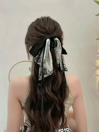 #飘带蝴蝶结发夹 #发饰 蝴蝶结飘带古风发夹新中式马尾夹蝴蝶结飘带古风发夹女2024新款高端夹子头饰国风发饰#网红发饰 #优雅气质