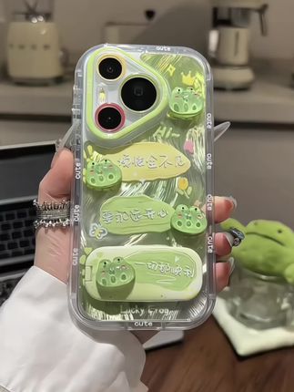 没烦恼青蛙适用iphone16手机壳支架苹果华为vivo小米OPPO荣耀套#潮牌手机壳 #颜值高 #好物推荐分享