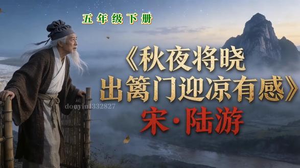 #秋夜将晓出篱门迎凉有感 #古诗秋夜将晓出篱门迎凉有感#和抖音一起学古诗 #秋夜将晓出篱门迎凉有感古诗朗诵视频讲解#五年级下册古诗朗诵 人教版小学五年级下册语文课本第9课古诗三首。《秋夜将晓出篱门迎凉有感》(宋·陆游)古诗朗诵视频讲解。