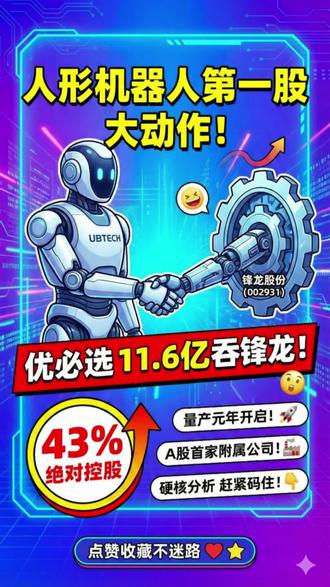优必选11.6亿拿下锋龙股份,人形机器人“借壳”还是“造壳”?
#市值风云 #人形机器人 #优必选