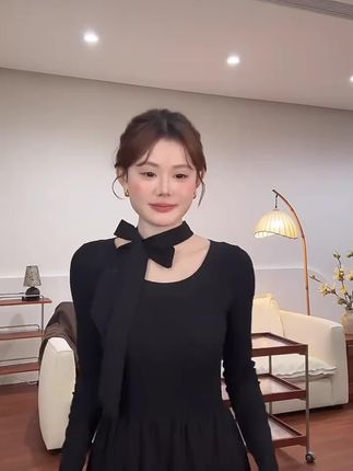 【奶霜桃桃】韩系大圆领温柔粉色长袖连衣裙毛衣开衫外套套装S11161#粉色连衣裙 #圆领连衣裙 #开衫外套 #连衣裙套装 #连衣裙穿搭