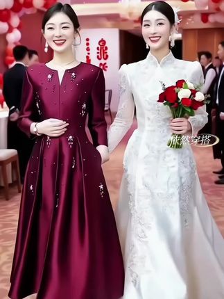 #喜婆婆喜妈妈婚宴礼服#精致优雅#谁穿谁好看#品质女装#连衣裙@DOU+小助手