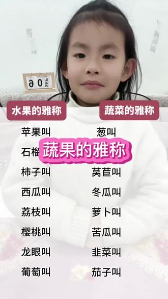 水果和蔬菜的雅称,你还知道哪些呢?#水果 #蔬菜 #雅称