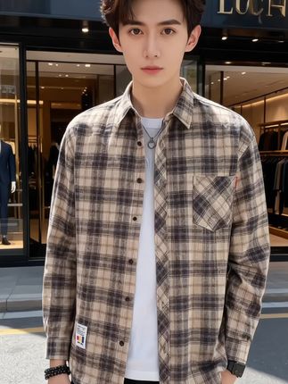 #品质男装#时尚潮流穿搭#男士衬衫外套#衬衫#秋冬穿搭