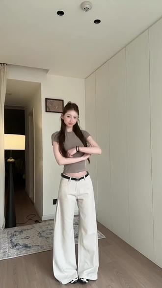 2026新款阔腿宽松牛仔裤女韩系低腰#直筒#休闲#百搭#长款#裤子