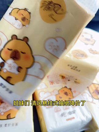 清风大品牌悬挂式抽纸,这个价用来再也不心疼啦#好物推荐🔥 #生活用纸 #清风抽纸