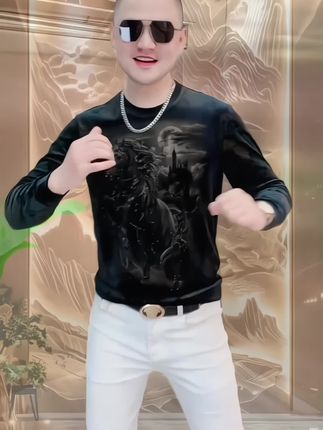 男装个性圆领打底上衣#品质男装#气质穿搭#新品上新