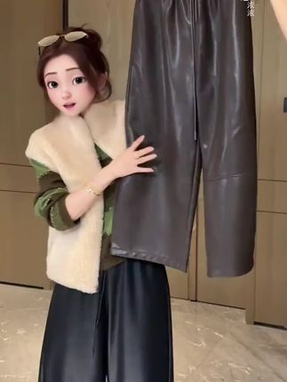 #时髦穿搭 #潮搭 #个性穿搭 #超好看 #八分休闲皮裤