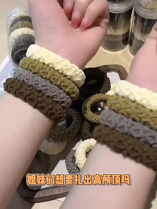 非金属布艺发饰 韩系加宽加粗头绳无痕扎高马尾丸子头蝴蝶结发绳#好物分享 #好物分享🔥 #头饰搭配